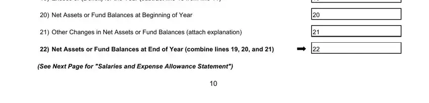 Net Assets or Fund Balances at, Other Changes in Net Assets or, and Net Assets or Fund Balances at of pa public disclosure form bco 23