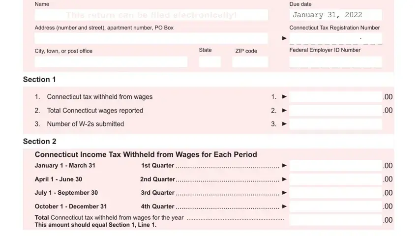 How you can fill in form connecticut 3 form portion 1