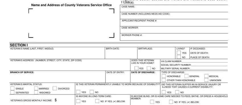 How to complete cw5 veteran's referral form part 1