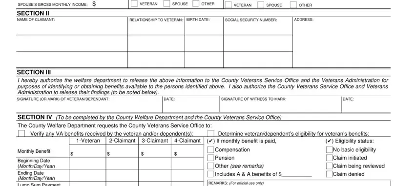 Writing section 2 in cw5 veteran's referral form