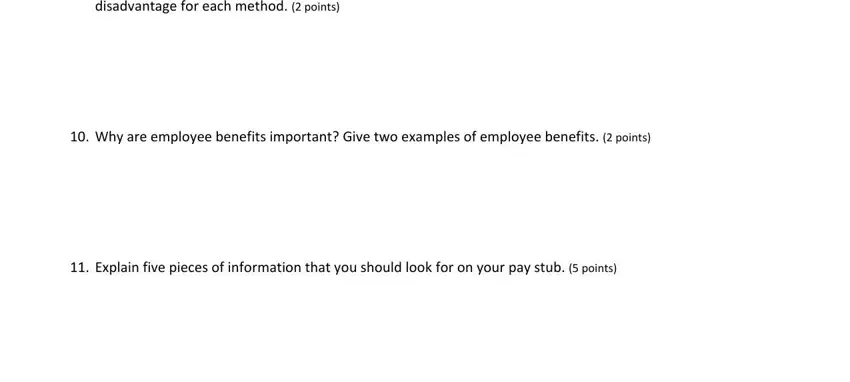 Why are employee benefits, disadvantage for each method, and disadvantage for each method of getting paid reinforcement worksheet answers key