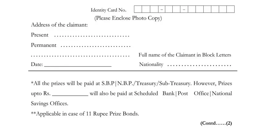 prize bond claim form new completion process shown (portion 2)