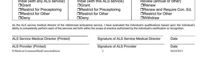 Writing segment 5 in eastern pa medical command form