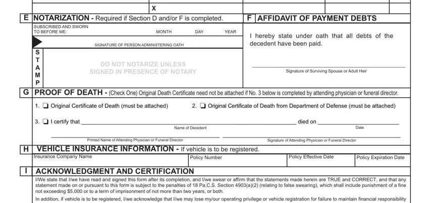 Part no. 2 of filling in pa mv 39 form