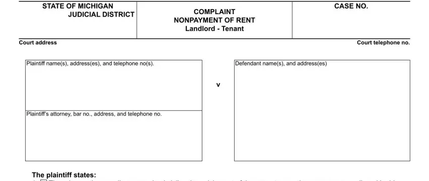 How you can prepare michigan complaint tenant step 1