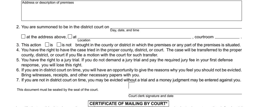 The right way to fill in michigan court form dc 104 instructions step 2