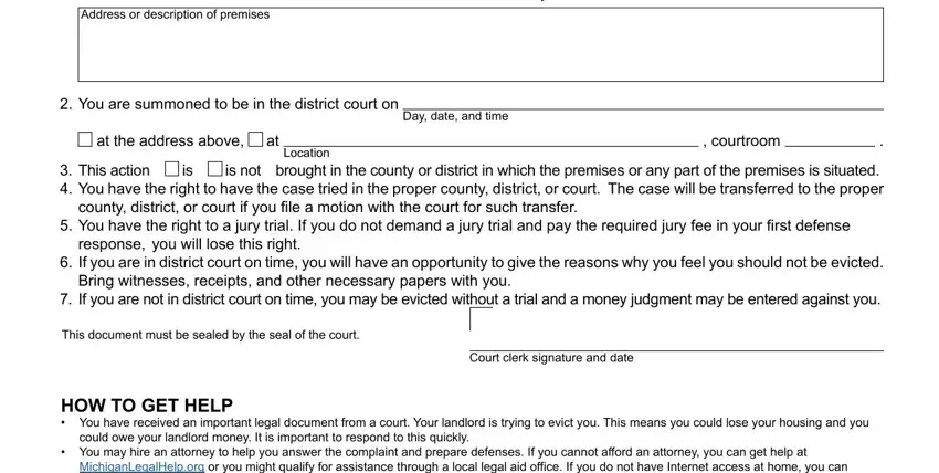 michigan court form dc 104 instructions writing process shown (step 5)