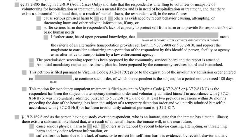 on   to continue such order of, I the undersigned petitioner being, and NAME OF PROPOSED ALTERNATIVE in Form Dc 4001