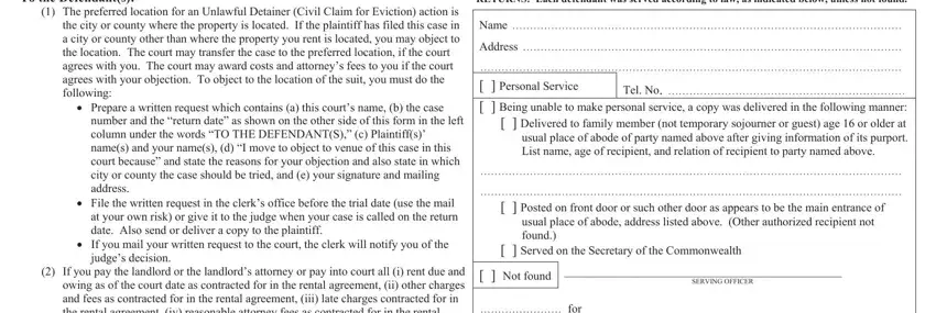Filling in part 3 of Form Dc 421