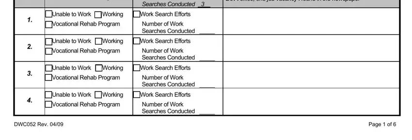 Unable to Work Working Vocational, Unable to Work Working Vocational, and Number Sample Unable to Work inside dwc program