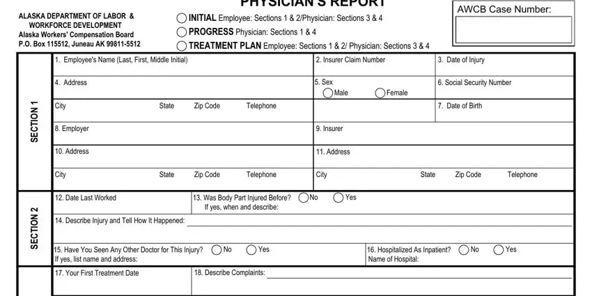 Find out how to fill in physicians report portion 1