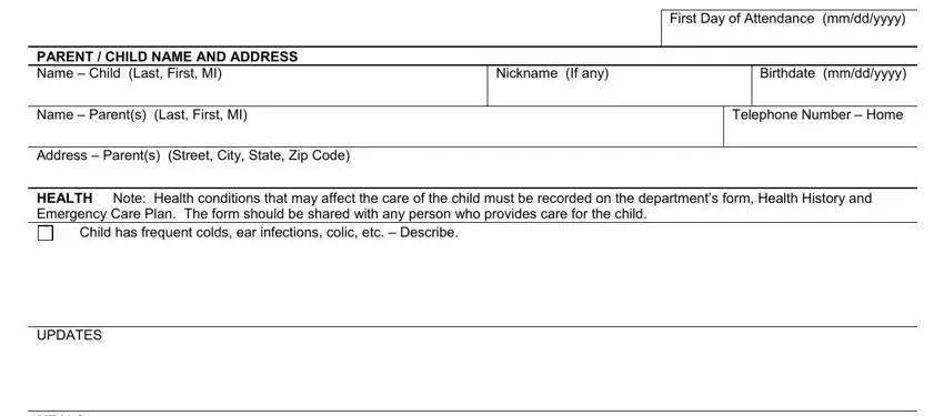 Part # 1 of submitting Form Dcf F Cfs0061 E