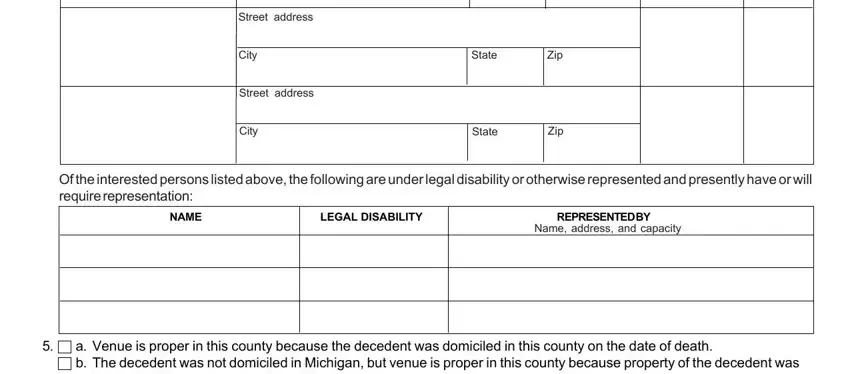 Step no. 2 in submitting michigan probate personal representative