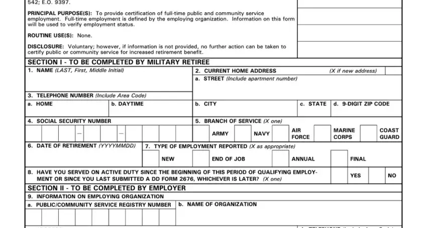 A way to fill out da form 2676 stage 1