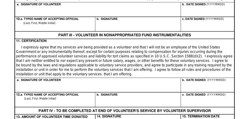 Find out how to fill out dd 2793 volunteer agreement step 2