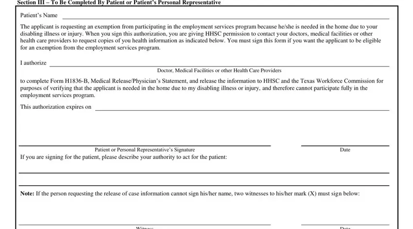 Best ways to fill in hhsc 1836 form portion 3