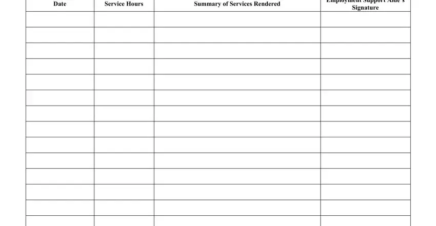 Signature, Summary of Services Rendered, and Date in Form Ddd 1404Aforpf
