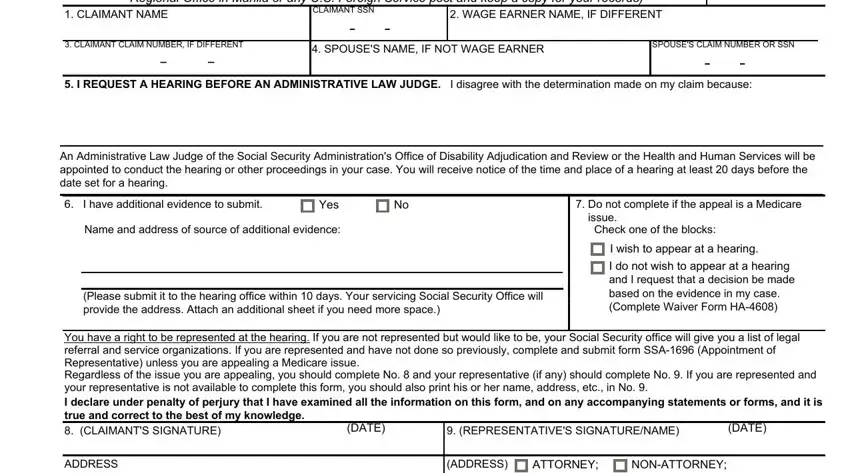 social security form 0960 0269 completion process detailed (stage 1)