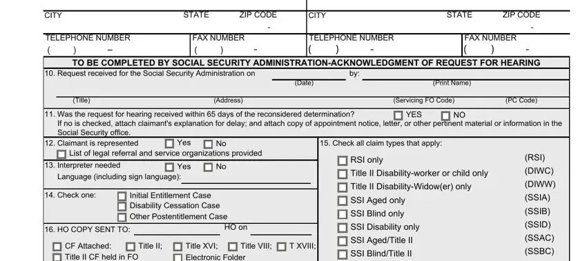 The way to fill out social security form 0960 0269 step 2