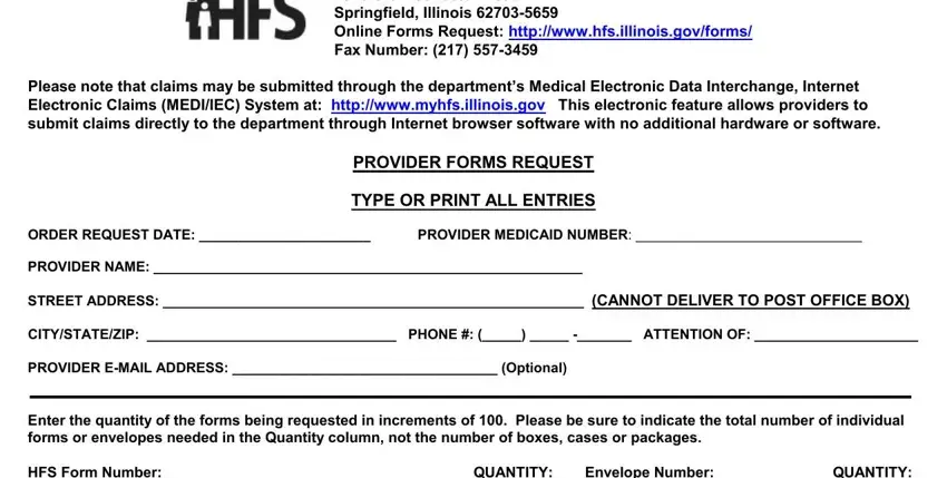 Step # 1 in filling in Form Hfs 1517