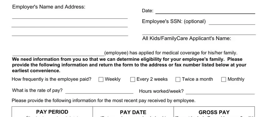 Stage number 1 for filling in hfs familycare request form fill