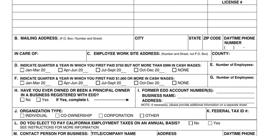 Step no. 1 for filling out download and printable edd pua format