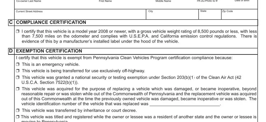 Part number 2 in completing Pennsylvania Form Mv 9