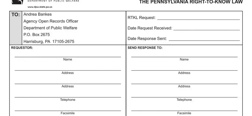 Filling out part 1 of Pennsylvania Form Pw 1857