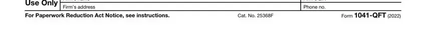 Filling out section 3 of Form 1041 Qft