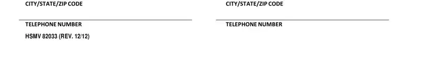 CITYSTATEZIP CODE, TELEPHONE NUMBER, and TELEPHONE NUMBER inside florida surety form