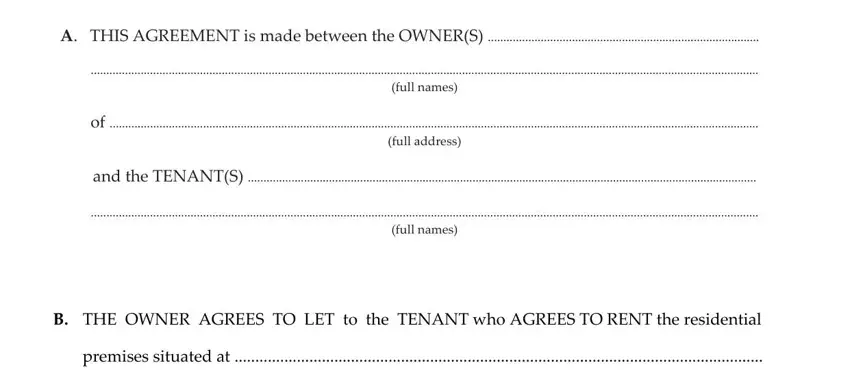 A way to complete periodic tenancy agreement portion 1