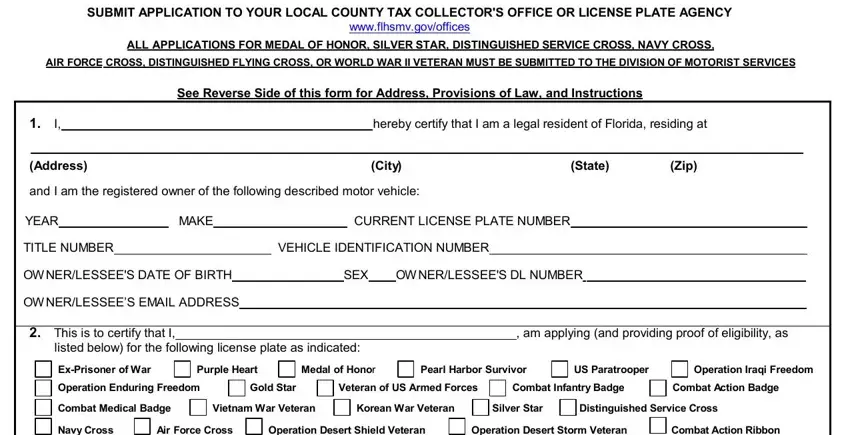 florida military plates form conclusion process clarified (stage 1)
