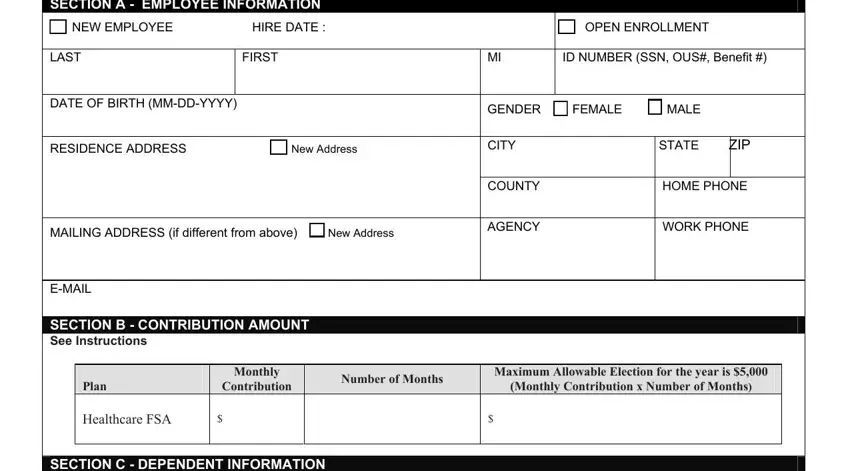 Stage no. 2 for filling out Form 107 003