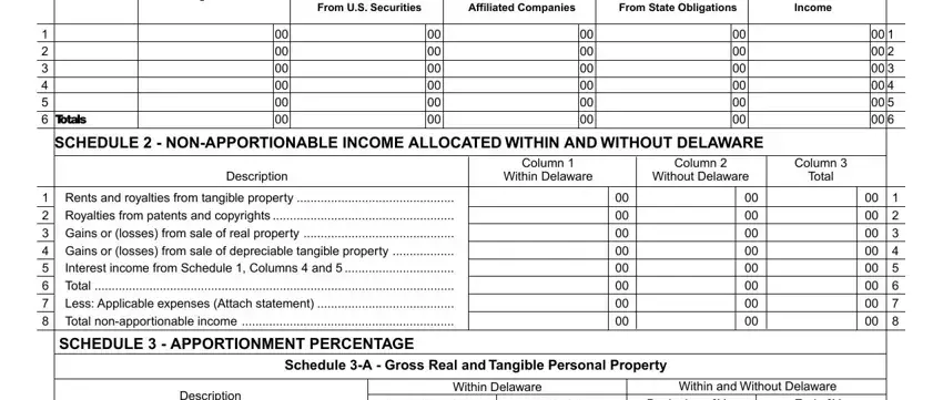 Within Delaware, Interest Received From, and Interest Received of Form 1100X