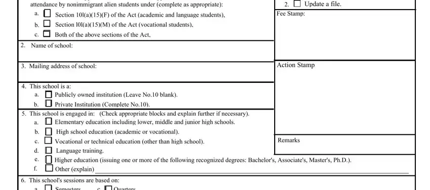 Filling in part 1 of Form I 17