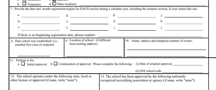 Step no. 2 in filling in Form I 17