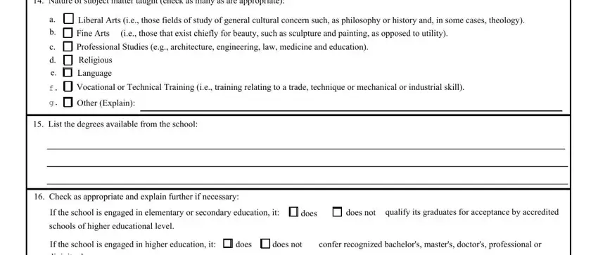 Part no. 4 for submitting Form I 17