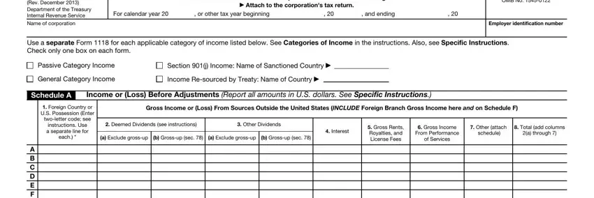 Part no. 1 of submitting Form 1118