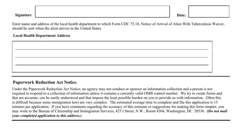 Stage no. 5 for completing Form I 602