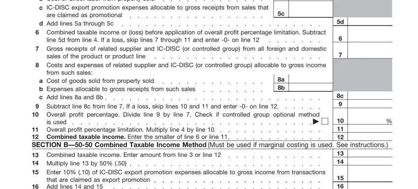 Filling out part 2 in Form 1120 Ic Disc