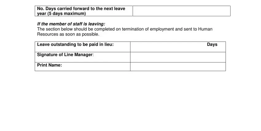 leave card for employees writing process detailed (stage 4)