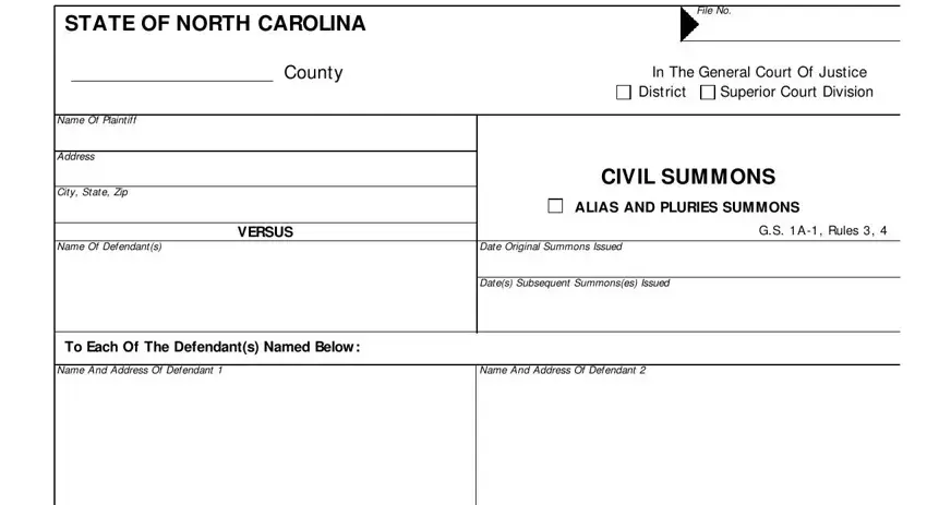 Best ways to complete civil answer form nc step 1