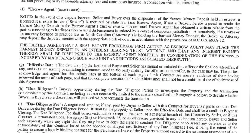 Stage no. 3 in completing north carolina real estate contract pdf