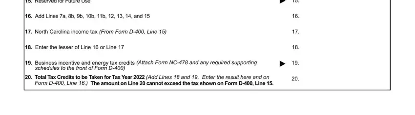 The best way to fill out Ncdor Form D 400Tc part 3