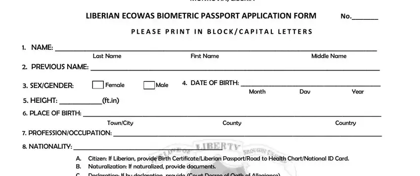 Find out how to fill out liberia birth certificate form portion 1