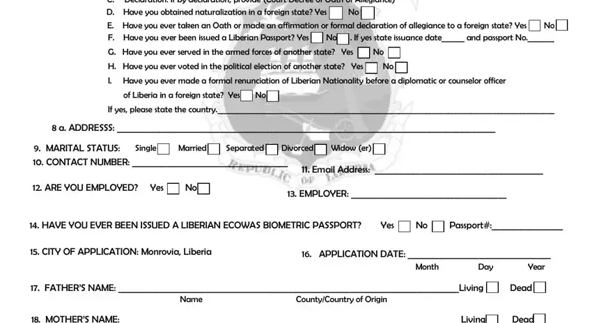 A way to fill in liberia birth certificate form step 2