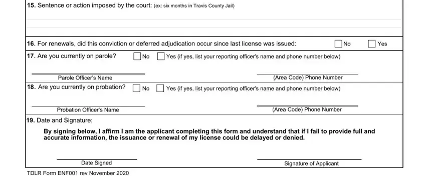 Find out how to fill in criminal history questionnaire portion 2