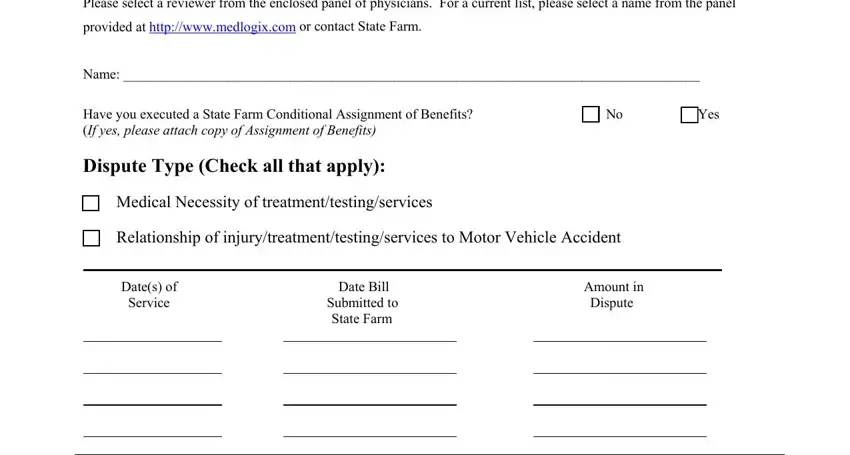 Amount in, No Yes, and Dispute inside state farm complaint form