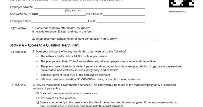 How one can complete 116m employer health insurance information step 1
