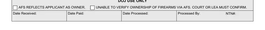 Date Received, AFS REFLECTS APPLICANT AS OWNER, and UNABLE TO VERIFY OWNERSHIP OF of how to fill form 119